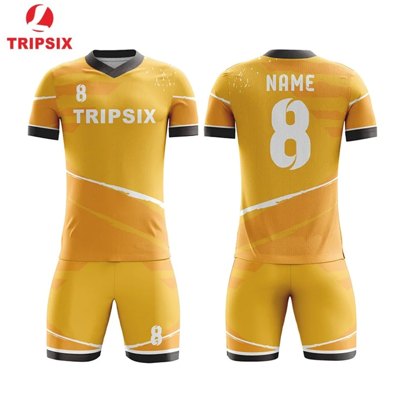 

Digital Printing 5XL Orange Screen Print Soccer Jersey With Collar
