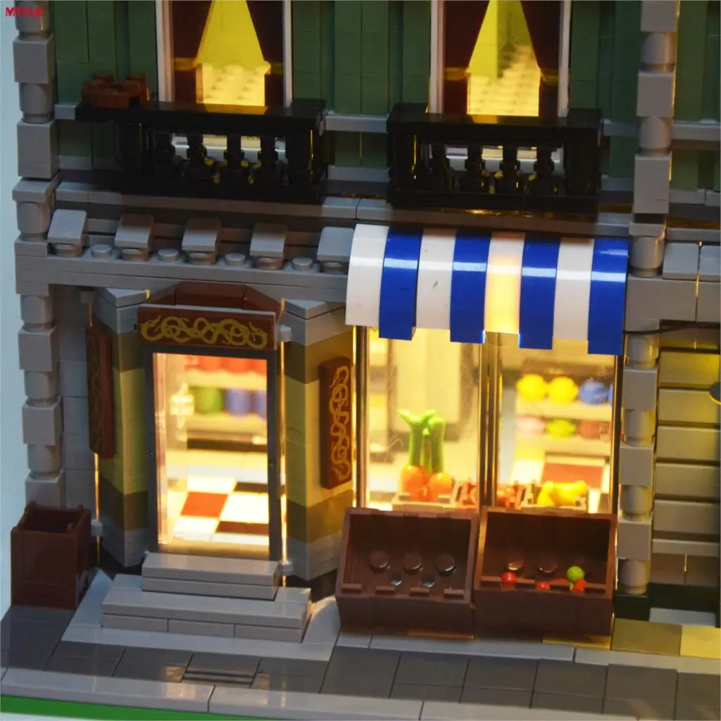Брендовый светодиодный светильник MTELE комплект для 10185 Green Grocer House Building Blocks