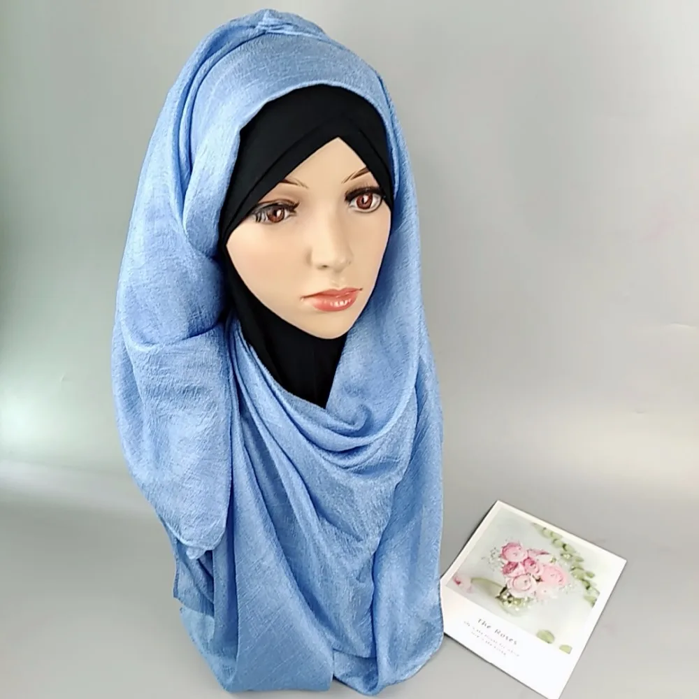 D7 высокое качество shinmy мерцание хиджаб женщин обернуть платки оголовье длинный шарф шарфы можно выбрать цвета
