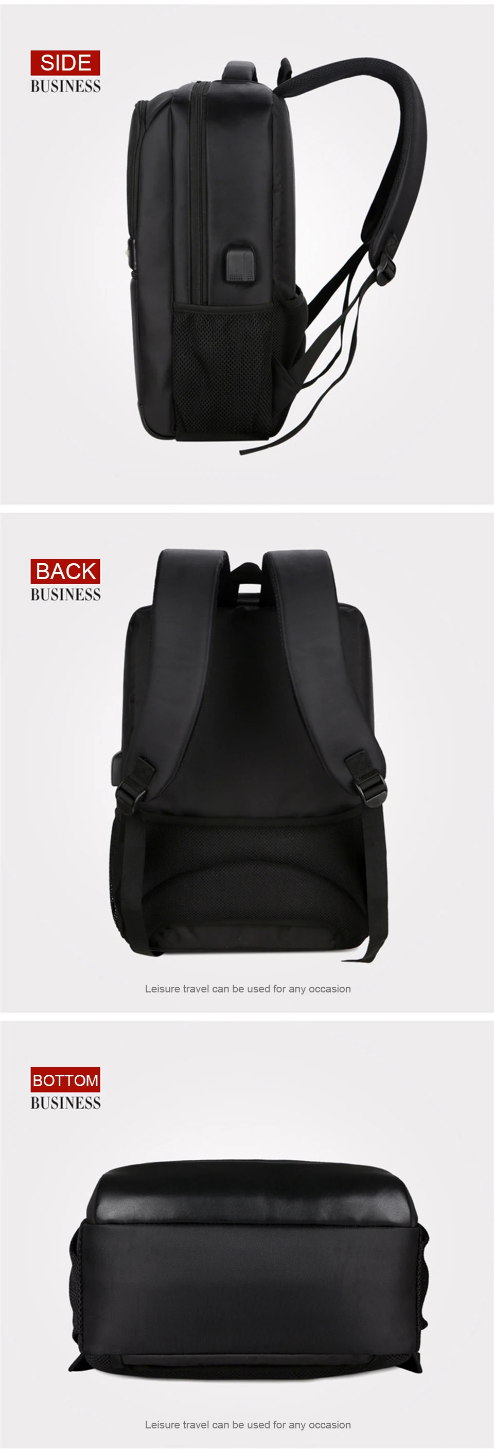 Fashion Backpacks 15.6 Inch Laptop Backpack Notebook Business Travel Mens Bagpack Waterproof Male USB Charging Music Women Bags (11)