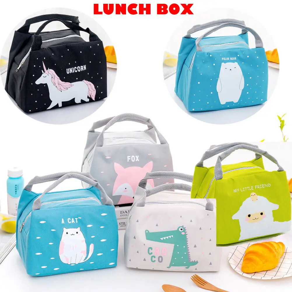 

2019 New FashionChildrens Kids Lunch Bag Insulated Cool Bag Portable Picnic Bag School Lunchbox