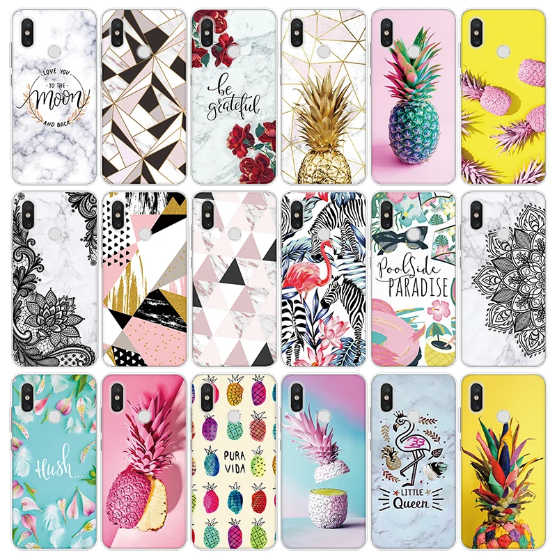 

Marble pineapple Clear Soft TPU Coque For Xiaomi Redmi S2 Note 5 6 7 Pro Fundas Cover For Xiaomi Mi Play 9 8 SE Pro Lite Case