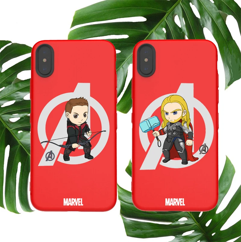 

Marvel soft case for iphone X XS MAX XR 8 7 6 6S plus phone cover matte silicone Avengers Thor Odinson Hawkeye coque capa fundas