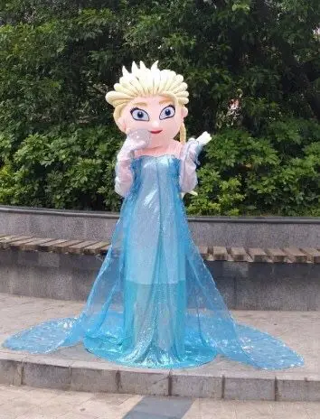 

100% Real pictures !! 2017 New Arrival Adult elsa Mascot Costume Fancy Dress Suit Cartoon Mascot elsa mascot