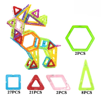 

Mylitdear 60PCS/SET Anime Big Size 3D DIY Building Blocks Magnetic Designer Square Triangle Enlighten Bricks Toys For Children