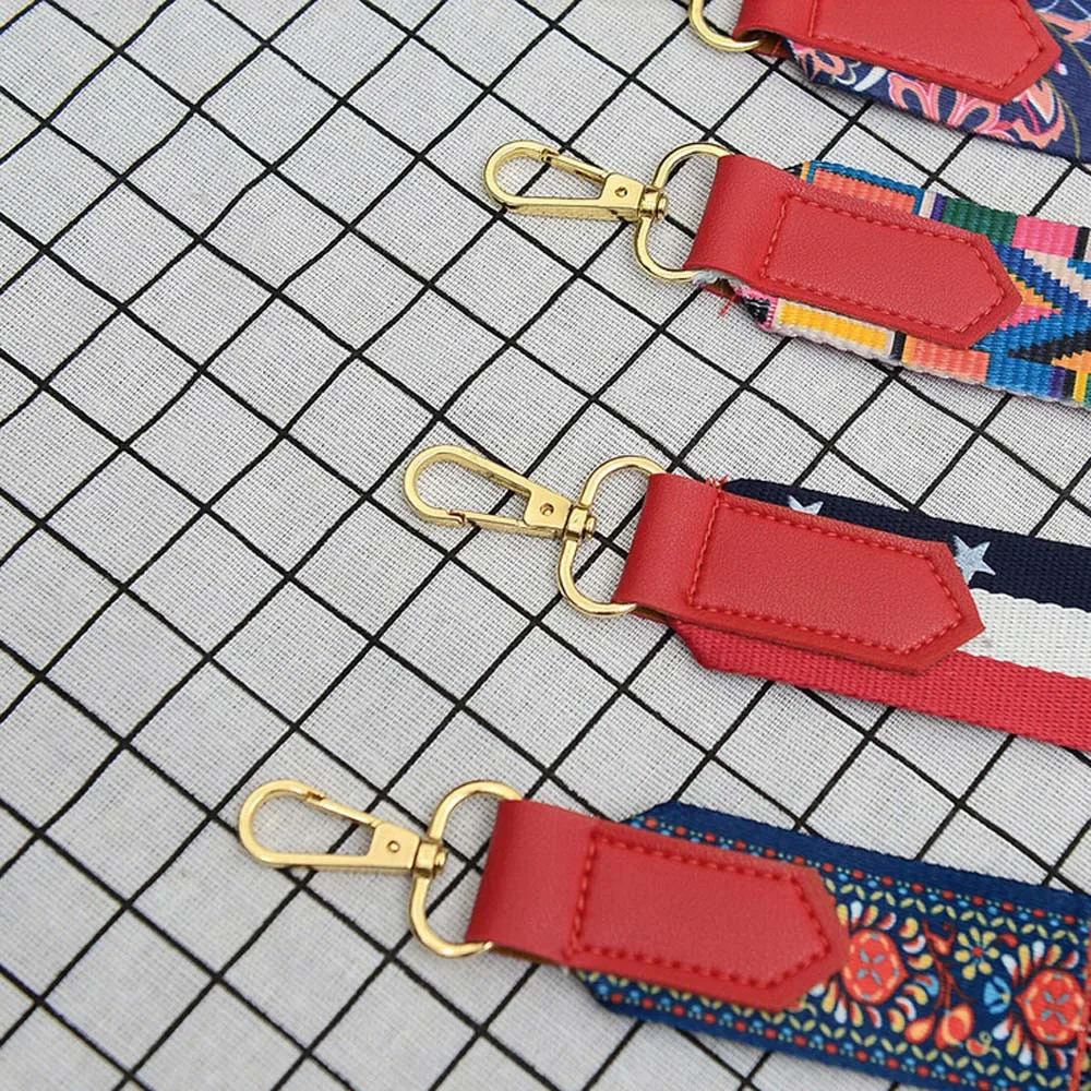 Горячая Распродажа Женская разноцветная хлопковая цепочка в богемном стиле ремень с заклепками для сумки через плечо ремень