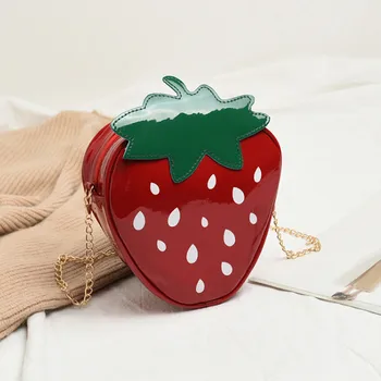 

New Women Chain Purse Shoulder Bag Gift Strawberry Design Leather Mini Messenger Bag Famous Brand creative shoulder bags#30