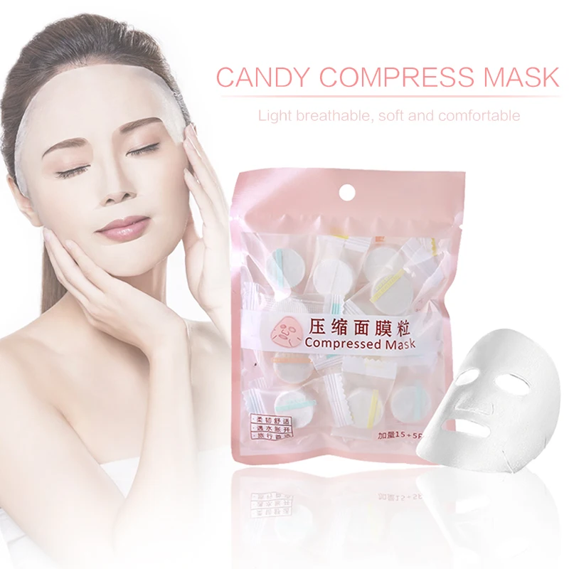 

20pcs Compressed Wrapped Soft Mild Facial Mask Beauty Tools Skin Care Convenient Tools DIY Moisturizing Oil-control cotton Mask