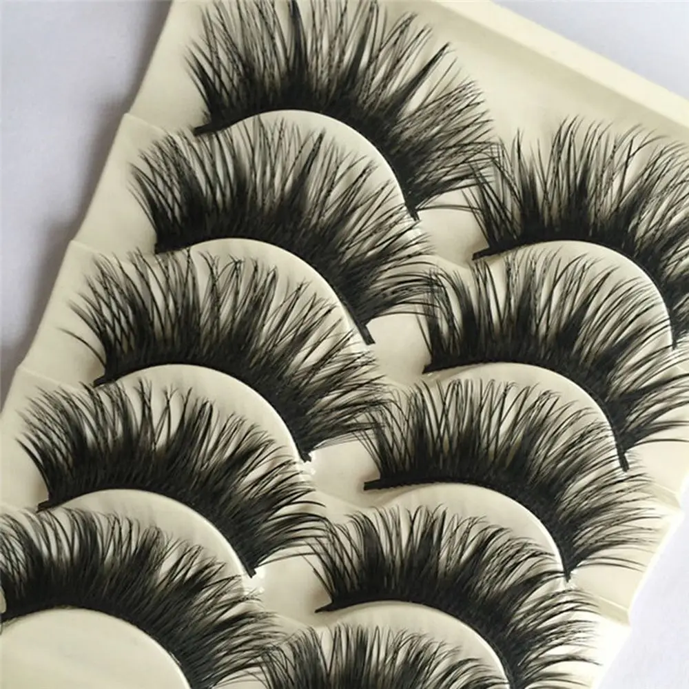 

5 Pairs/Set NEW Black Long Thick 3D Natural Cross False Eyelashes Enlarge Your Eyes Eye lashes Extension Makeup Beauty Tools