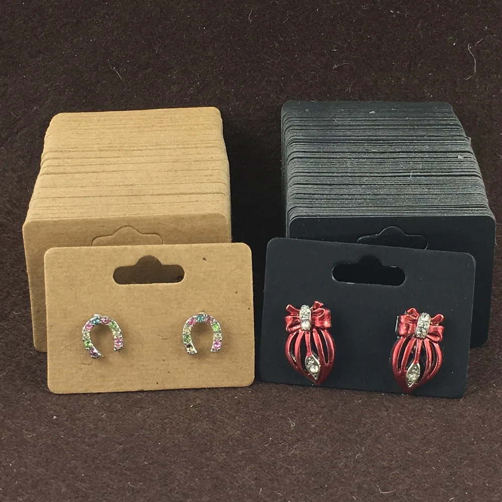 400PCS 3.5x5cm Fashion Earring Cards Kraft Earring Cards Paper Jewelry