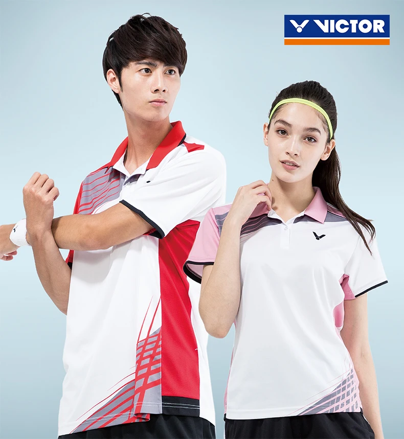 

New Victor Quick Dry Badminton Shirts For Ladies Short Sleeve Tennis T-shirt Women Sport Clothing Sportswear