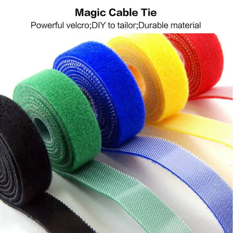 

5 M Cable Organizer Tie Wire Winder Nylon Clasp Portable Cuttable Adhesive Strap Data Power Cord Headphone Holder Protector