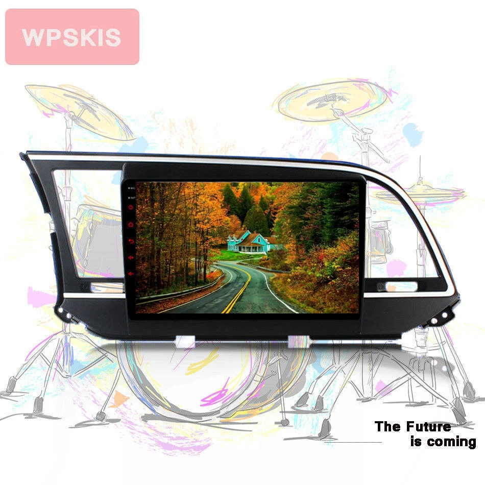 Best 9inch in dash car video audio a/v multimedia headunit gps navi monitor Android 9.0 for HYUNDAI ELANTRA 2017 2018 dab mirror swc 1