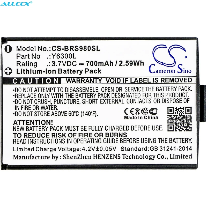 Cameron Sino 700 мАч батарея Y6300L для Blinc G2 ONEAL RF710 RF 730 RS 980 RT 712 TORC V200 VCAN|Цифровые