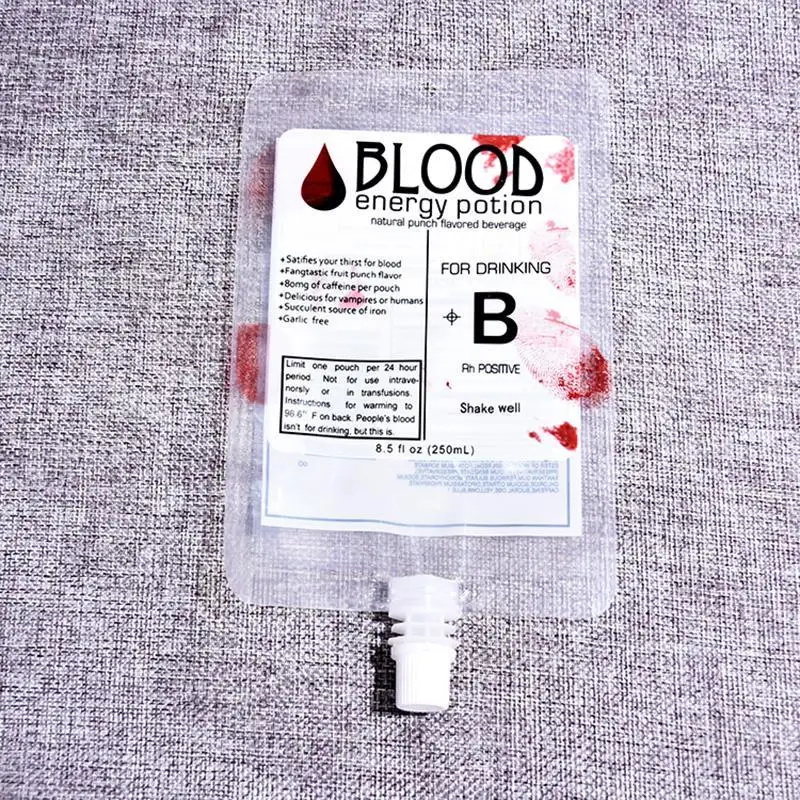 20Pcs 250 Ml Spout Vampire Blood Bag Imitation Blood Bag Drink Pack