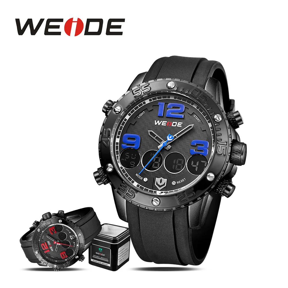 WEIDE analog Men's watches the best luxury brand waterproof watch Silicone Sport watches men electronic watches automatic clock