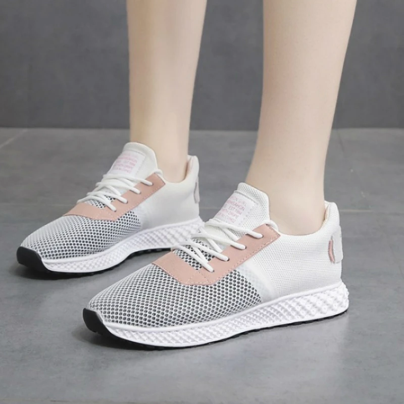 

Women Casual Shoes Mesh Women Shoes Flats Platform Lace-Up Fashion Breathable Women Sneakers Vulcanized Tenis Feminino A25-51
