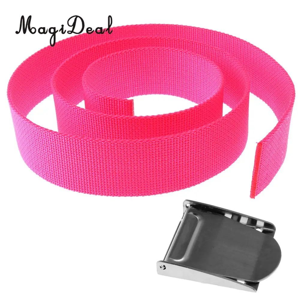 MagiDeal Pink 5cm 1.5m Scuba Diving Weight Belt Webbing with Stainless Steel Buckle SCUBA Snorkeling Swimming Diving Access