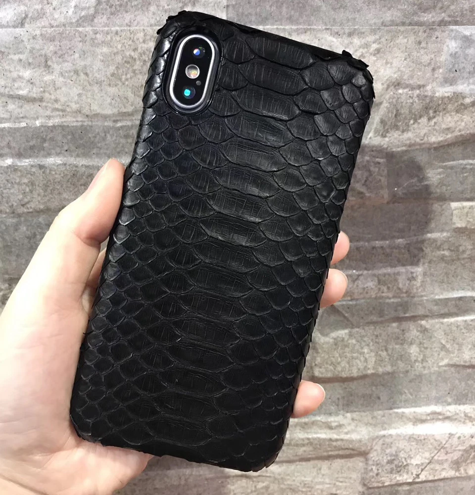Luxury Genuine Python Skin Leather Case For iPhone X