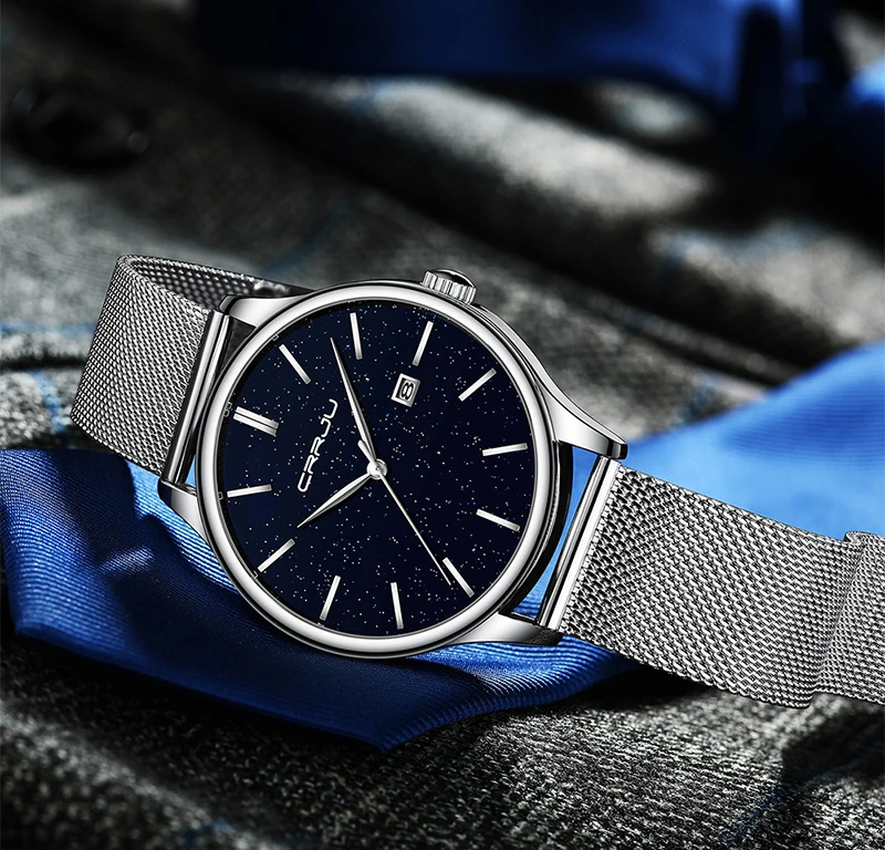 Crrju Men Watch Top Luxury Brand Date Business Starry Sky Mens Watches Stainless Steel Man Wrist Watches reloj hombre 2019 (19)