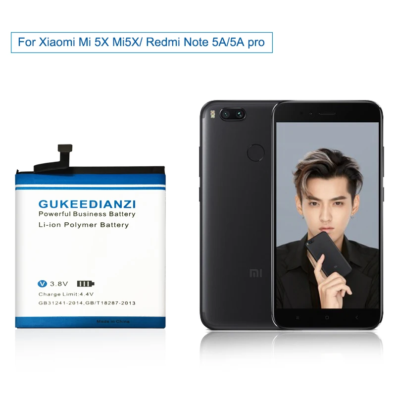 

GUKEEDIANZI Battery For Xiaomi Mi 5X Mi5X / Redmi Note 5A / Redmi Note 5A pro Mobile Phone Replacement Battery BN31 3080mAh
