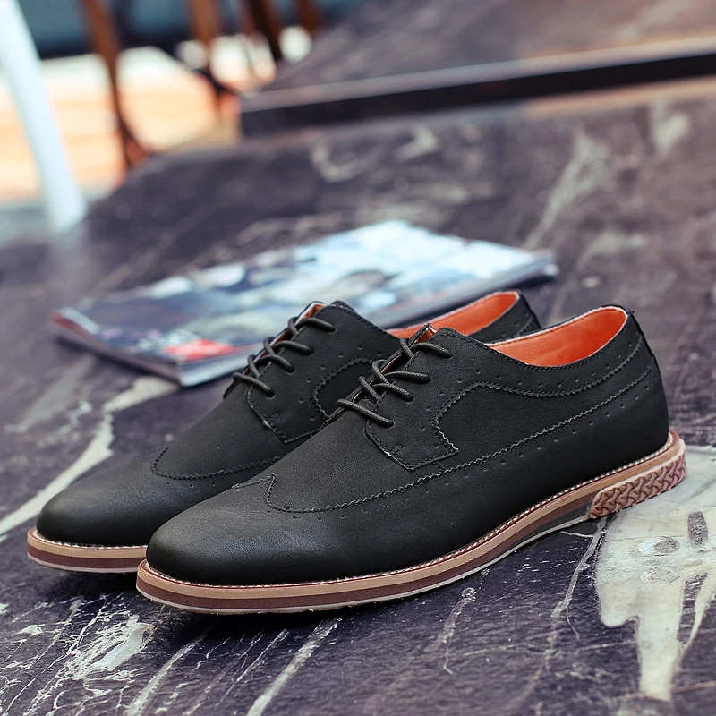fashion suede leather men shoes elegant male footwear italian office leisure moccasins dress classic brogue oxford shoes for men (21)