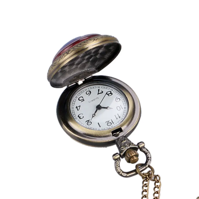 Горячая игра Капитан Америка щит стимпанк Винтаж кварцевые карманные часы Цепочки и ожерелья с цепочкой Reloj De Bolsillo Для мужчин женщина