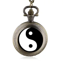 Новое поступление китайский стиль гобелен тайзи сплетни карманные часы ожерелье мужские и женские часы подарок