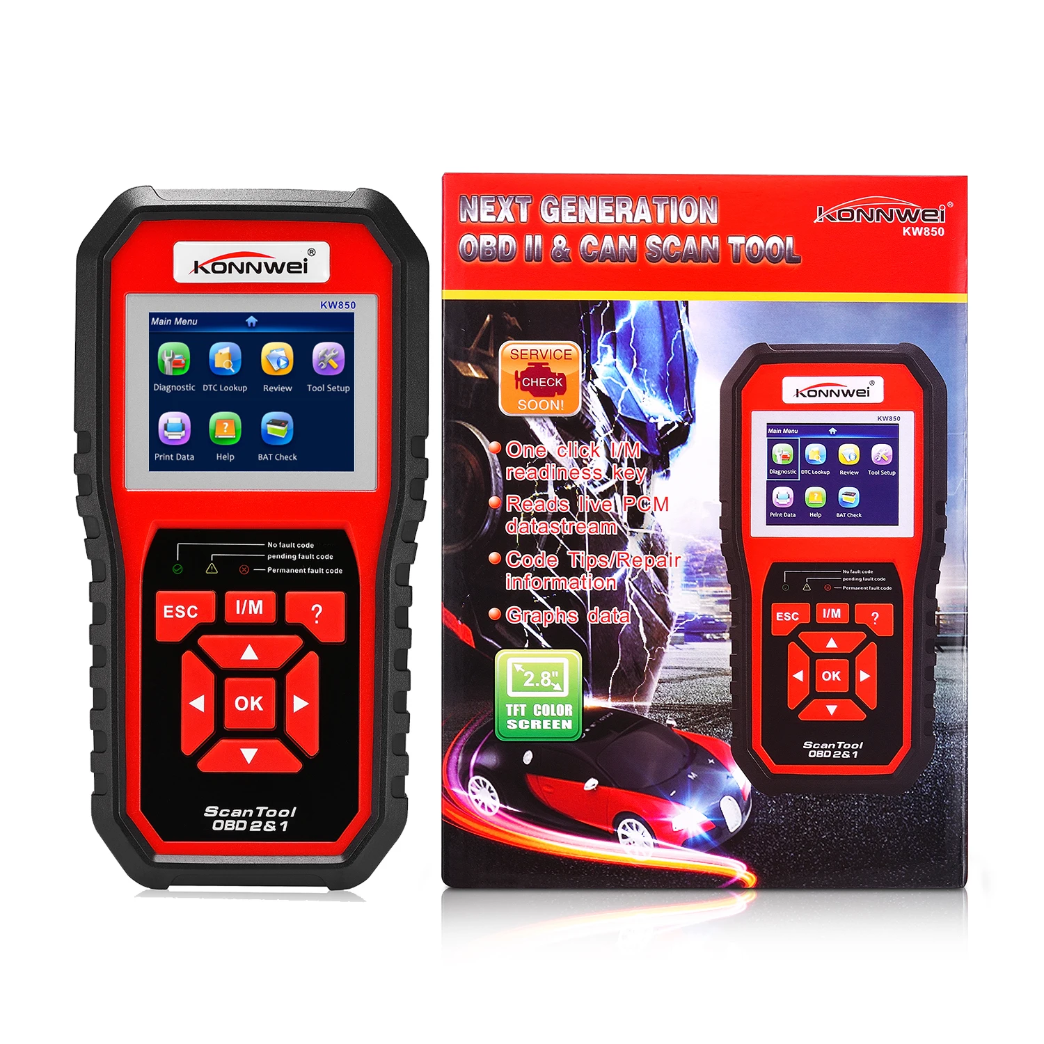

Car OBD2 Scanner Code Reader Vehicle Engine Diagnostic EOBD Scan Tool with 8 Languages Diagnostic Scanner Reader High Quality