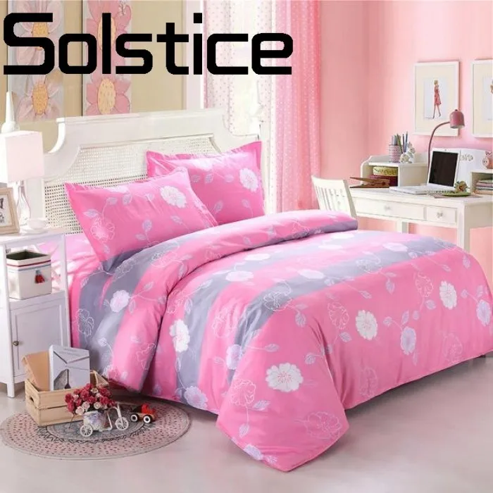 

Solstice Home Textile Family Finished Skin Friendly Comfortable Reactive Floral Sheets Quilt Cover Pillow Case 3/4Pcs