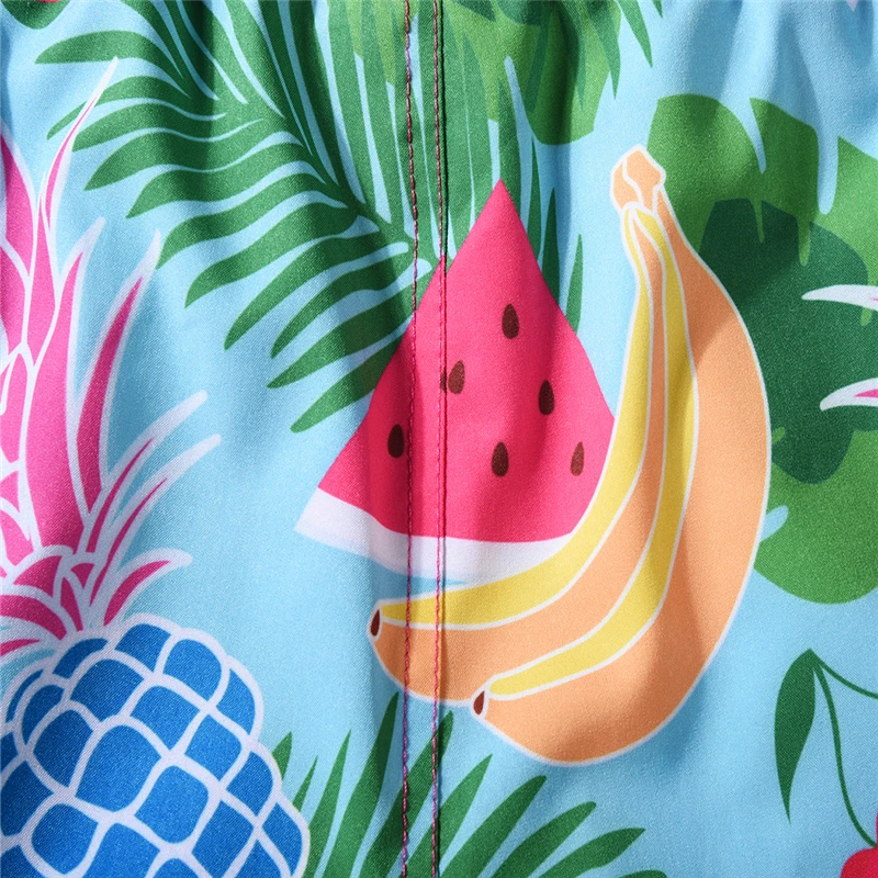 Для женщин летние шорты для повседневное Drawstring пояс тропические фрукты 3d принт пляжные стиль плавание бассейн с карманом свободные ж