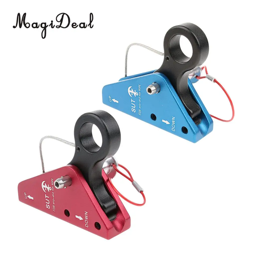 Aluminum Climbing Rope Grab Pulley Rope Adjuster Descending Device with