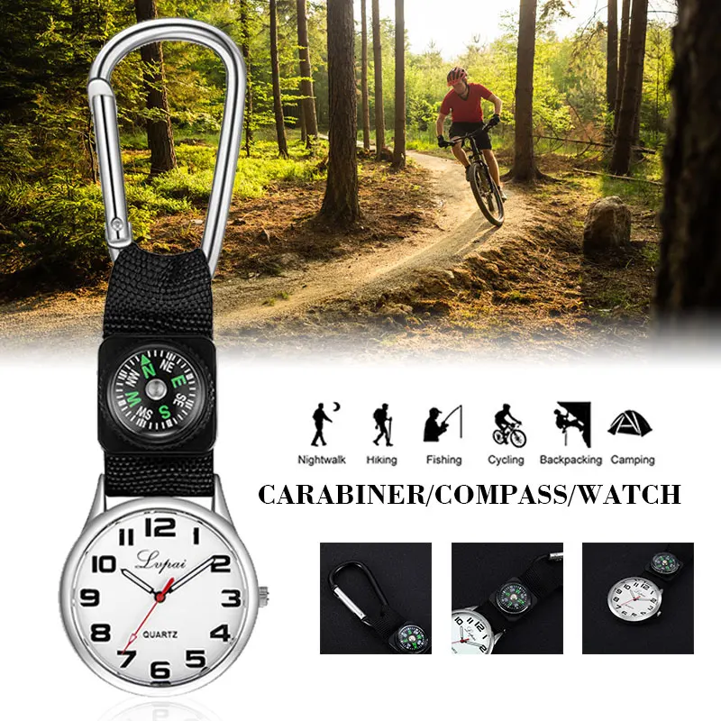 

White Dial Quartz Watch Compass Key Buckle Mechanical for Outdoor Survival for SOS Multifunctional