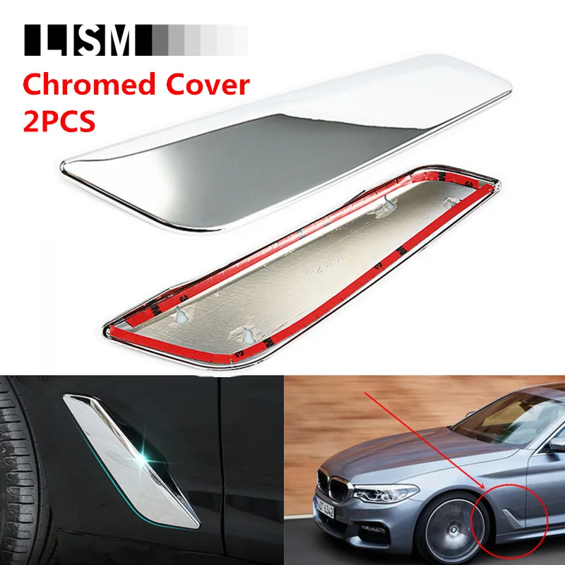 

2PCS Chromed Fender Side Wind Port Cover Trim for BMW G30 G38 5 series 2017 2018 Accessories Exterior Decoration Vent Air Flow
