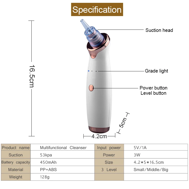 Средство для удаления угрей, ухода за кожей, вакуумное удаление пор, прыщей, вакуумный инструмент для всасывания лица, Алмазная дермабразия, машина для очистки лица