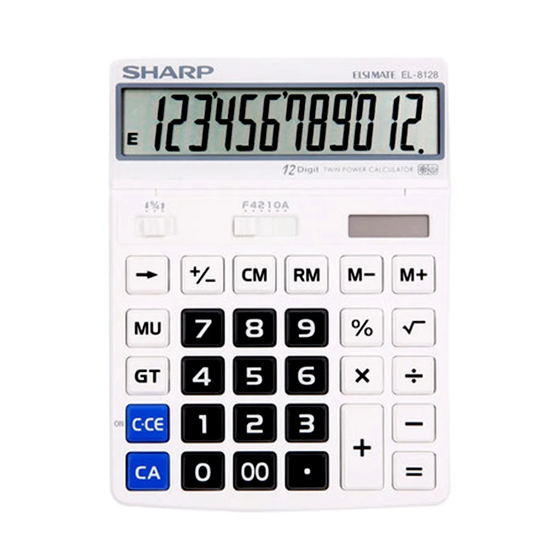 شارب EL-8128 المالية مكتب الكمبيوتر شاشة كبيرة كبيرة لوحة المفاتيح قابل للتعديل عرض حاسبة