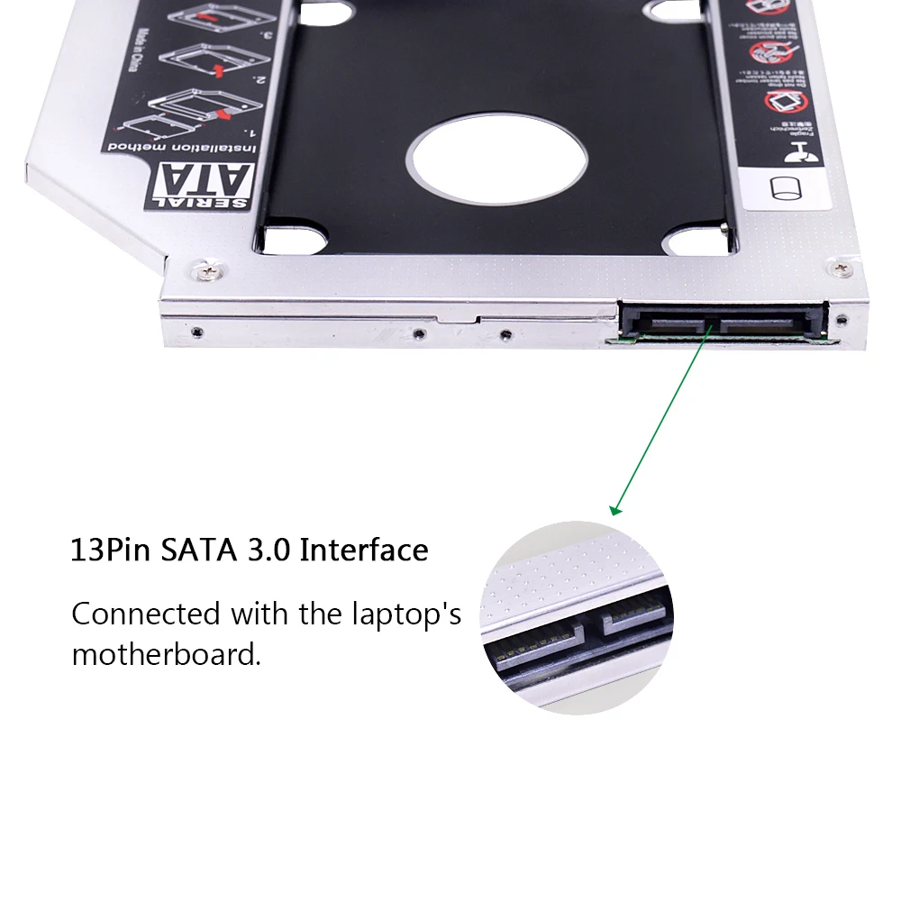 CHIPAL алюминиевый 2-ой HDD Caddy 9,5 мм SATA3 для 2," SSD чехол HDD корпус жесткий диск кронштейн для ноутбука CD DVD-ROM Оптический отсек