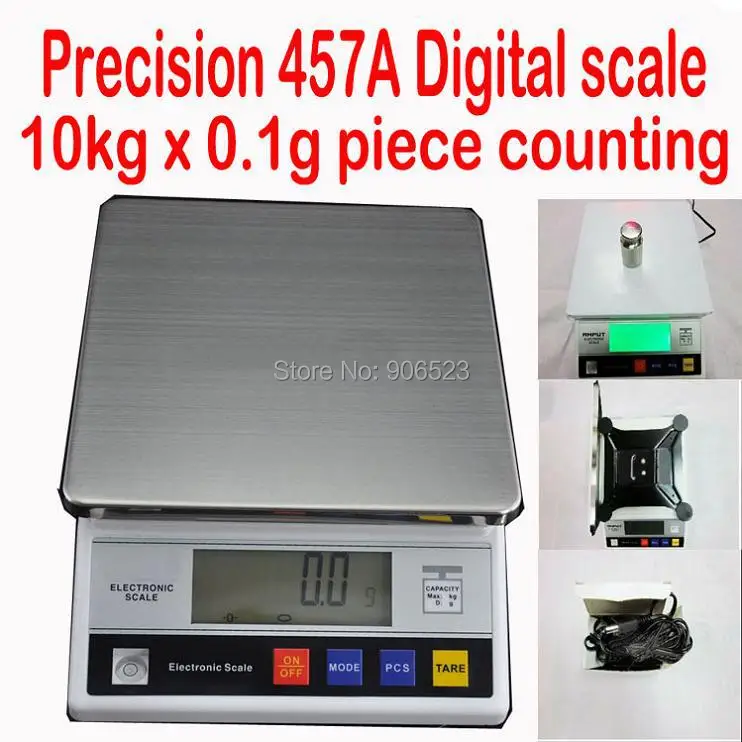 Цифровые настольные весы Precison 457A 10кг x 0 1 г верхние кухонные для взвешивания пищи |