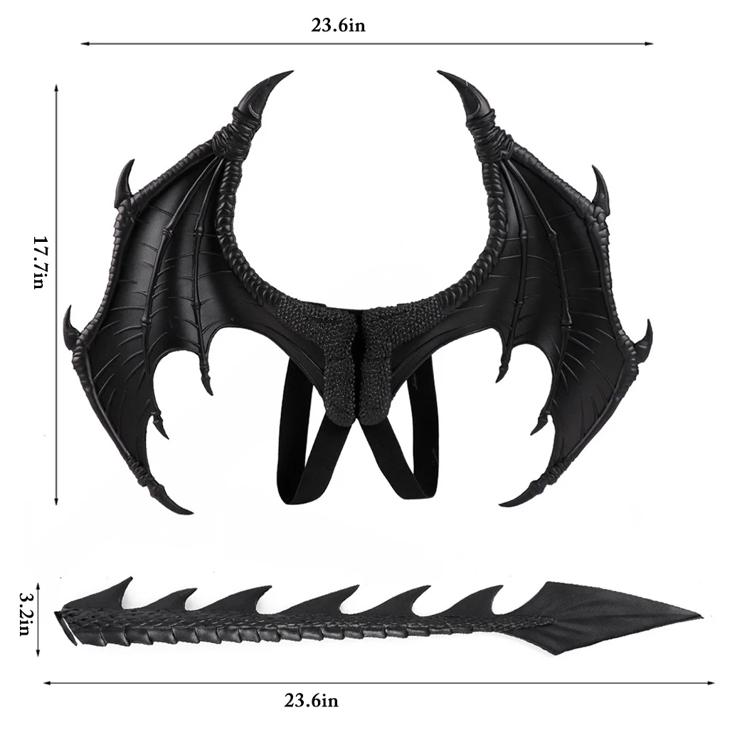 Модный детский костюм на Хэллоуин, крылья, креативный Птерозавр, косплей, крылья, крылья с хвостом, праздничный костюм, аксессуары