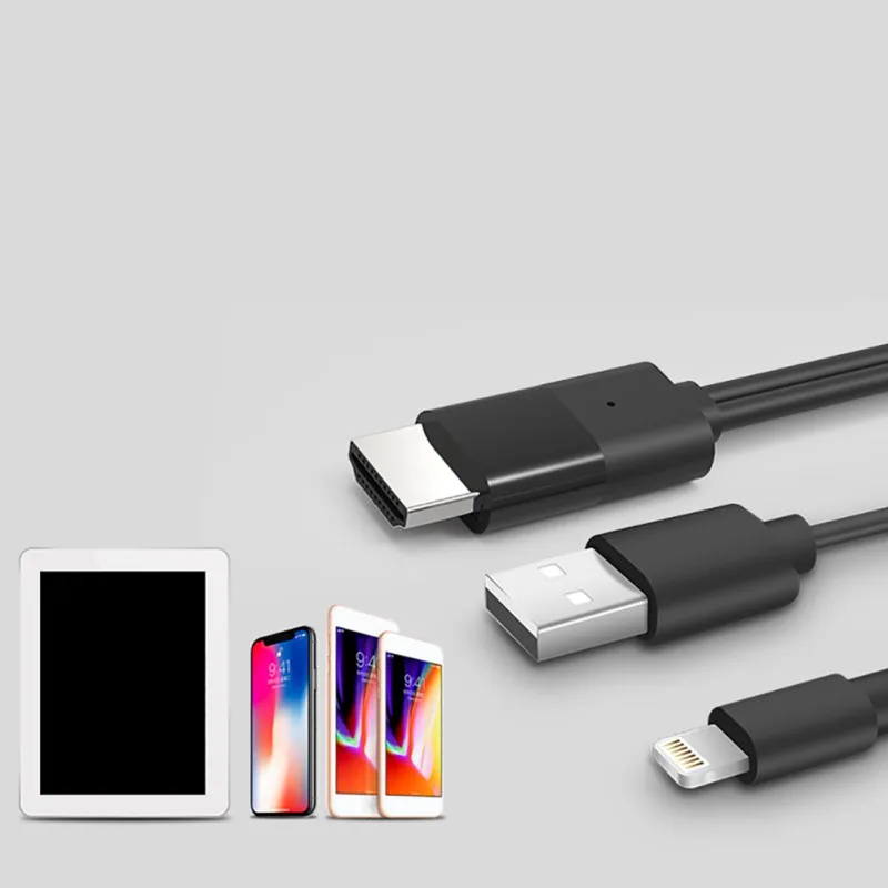 HDMI кабель системы освещения для HD tv AV с переходной USB кабель 1080P для iPad mini 2 3 4 iPhone X 8 7 IOS IphoneHDMI кабель