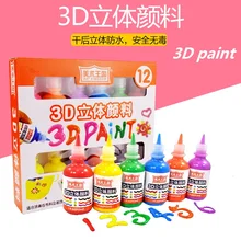 3D акриловые краски пигменты 12 цветов Детские diy живопись стекло граффити безопасный нетоксичный Водонепроницаемый многоцелевой