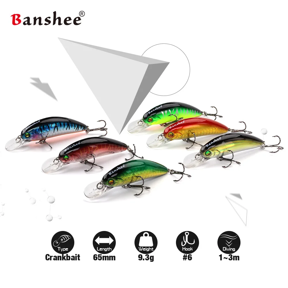 Banshee 6 шт./лот 65 мм 10 г GO CM003 небольшая плавающая рыболовная приманка для окуня