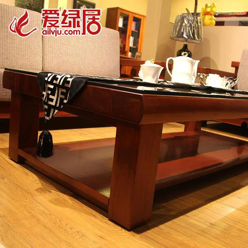 New Chinese tea table solid wood furniture imports double coffee North