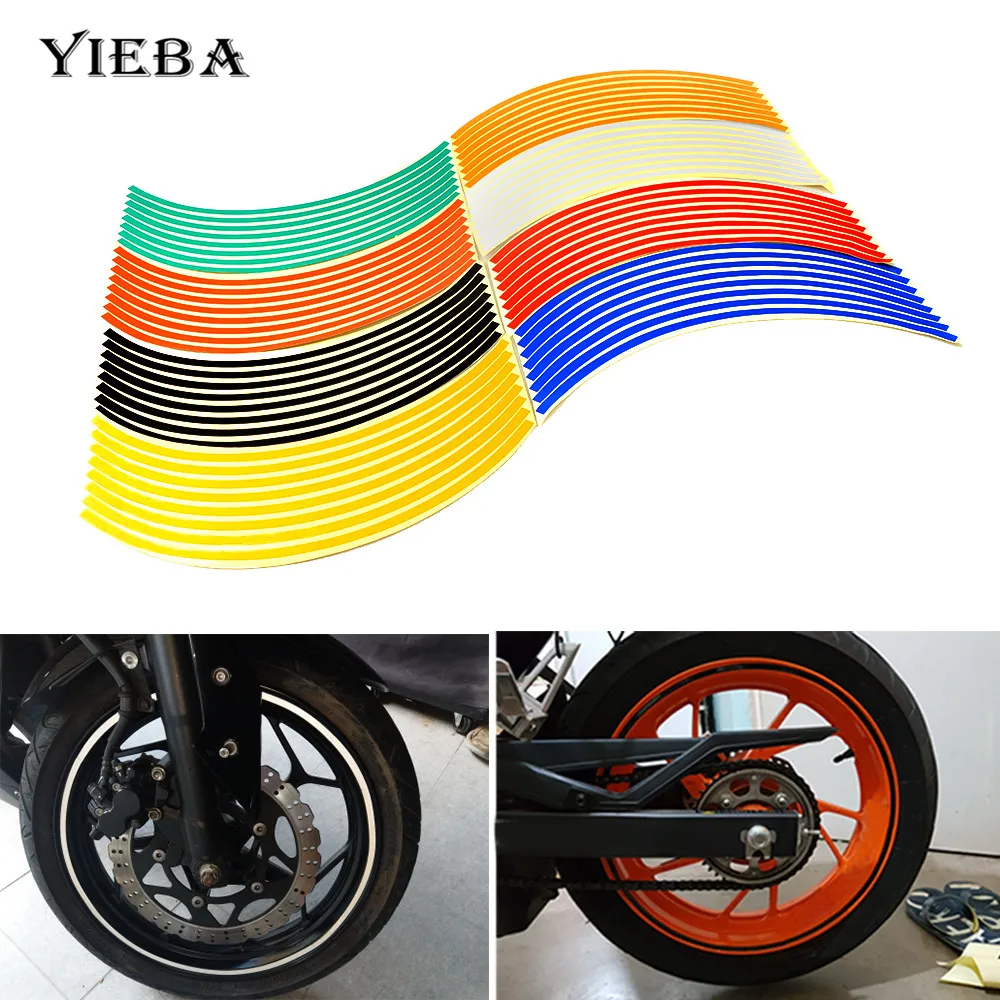 Motorcycle Reflective Wheel Sticker Tire Hub Rim Band Tape Protector Cover Car Styling Bike Decal Universal FOR MT07 MT09 TMAX