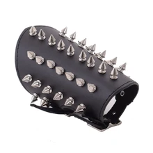 Унисекс винтажные кожаные Металлические заклепки-шипы рукавицы Нарукавники защитные Руки средневековые доспехи манжеты