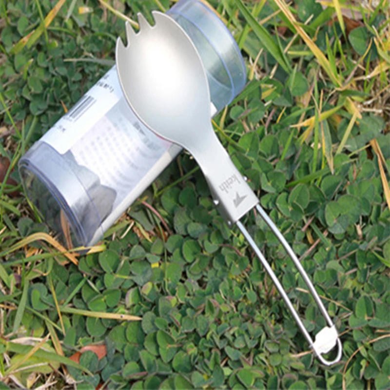 

Keith Titanium Spork Outdoor Tableware Multifunctional Folding Portable Camping Fork Spoon Only 17.5g Ti5301