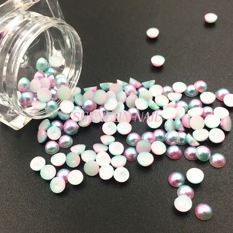 Pérolas da Arte do Unha Encantos do Unha Novo Cores Conjunto Coreano 3d Alta Brilhante Verão ab Sereia Concha Pérolas Decoração Plana Kit 12 - 7 do prego concha pérolas decoração plana pérolas encantos do prego kit