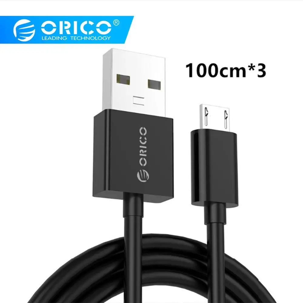 ORICO Micro USB 5V2A кабель для быстрой зарядки и синхронизации данных Длина 100 см для Android 3 шт./лот для мобильного телефона samsung Xiaomi LG