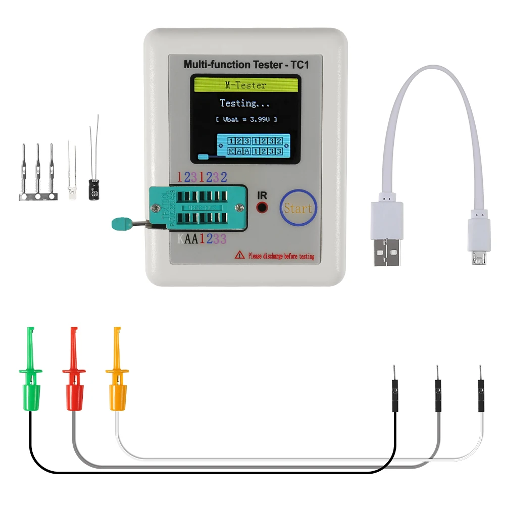 Lcr-tc1 lcr-тестер метр lcr tc1 1,8 дюймов дисплей Multi-function tft Транзистор тестер детектор для диода Триод