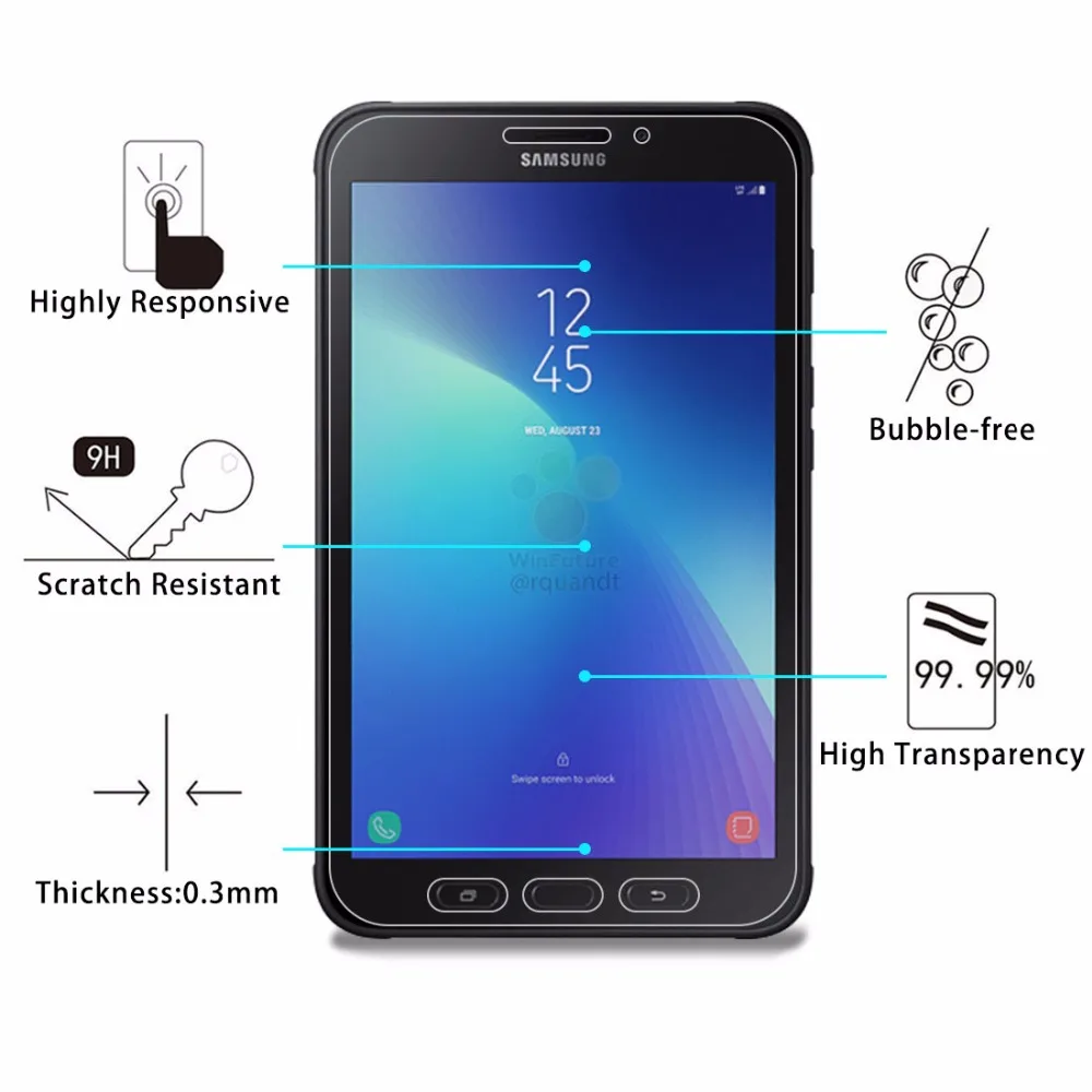 Пленка из закаленного стекла для Samsung Galaxy Tab Active2 8 0 LTE / T395 Tablet 3 мм 9H|Защитные экраны
